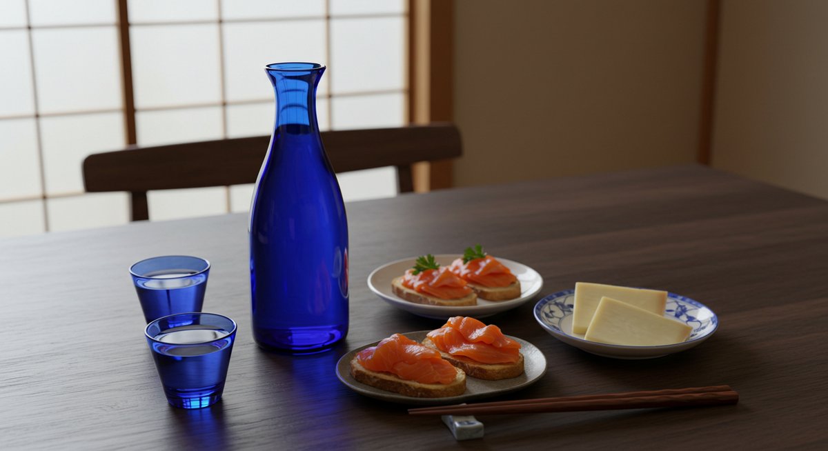 日本 酒 水色の瓶